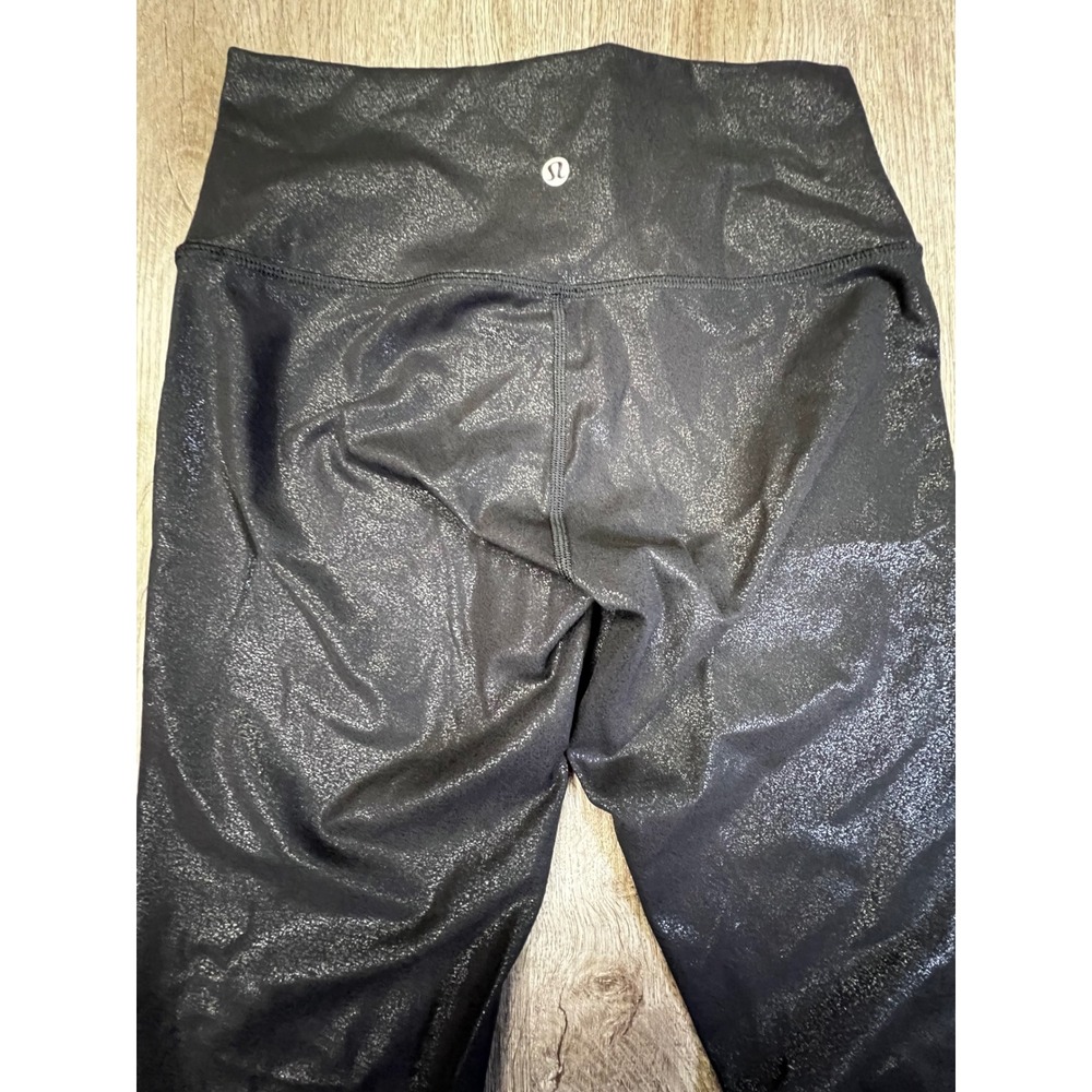 Lululemon Wunder Under High Rise Tight 28 Foil Shine Black Leggings Size 6